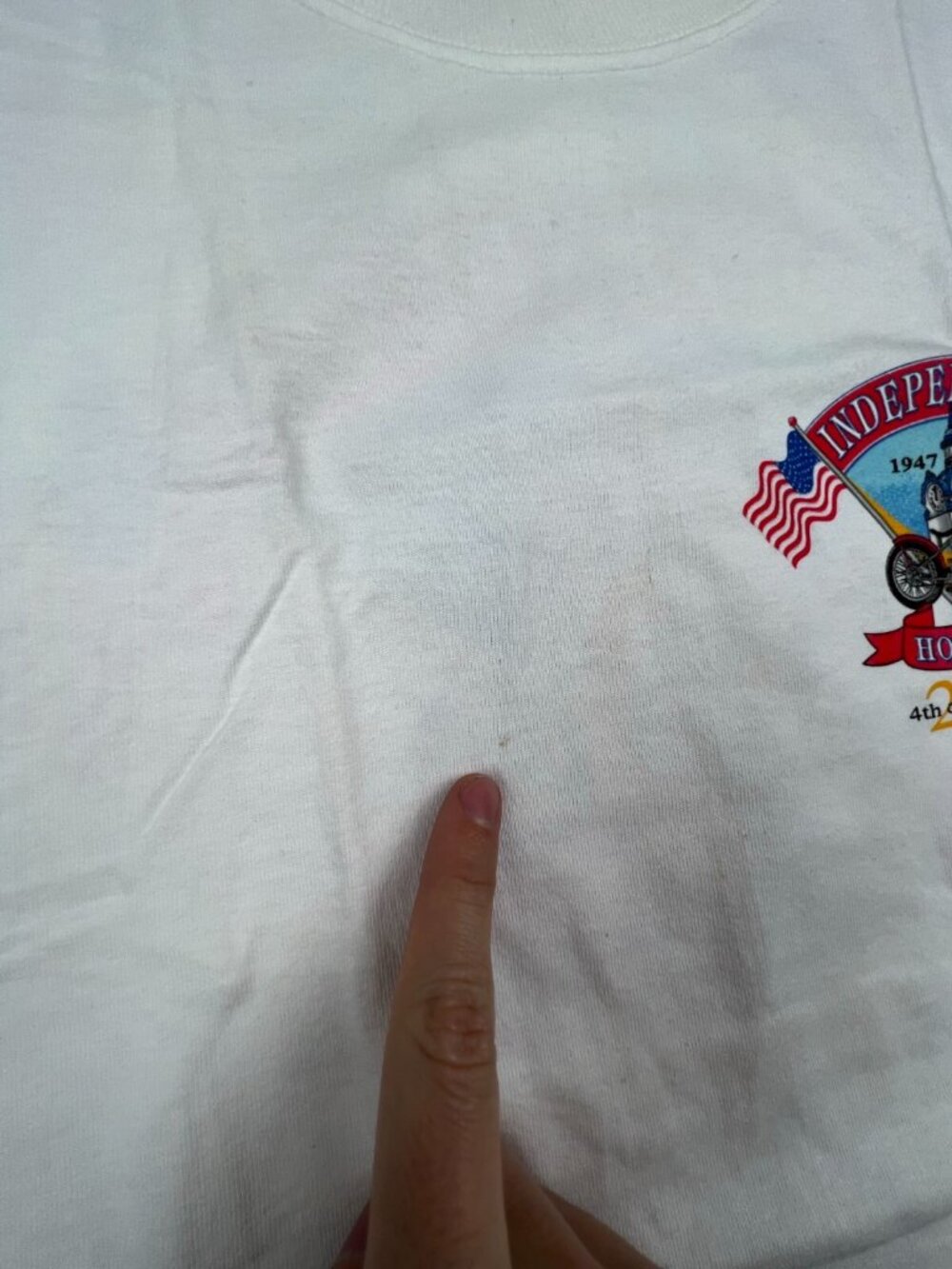 Vintage 2004 Hollister Independence Rally Motorcycle T-Shirt Mens Large White - Picture 9 of 12